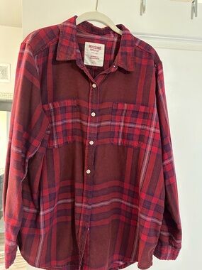 Mossimo Supply Co. Vintage Red Plaid Button-Down Women's Shirt